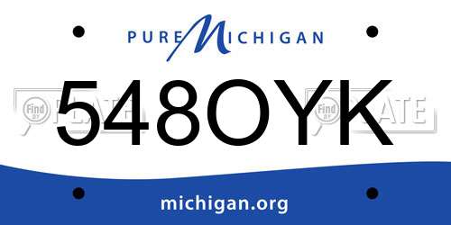 548OYK Michigan License Plate
