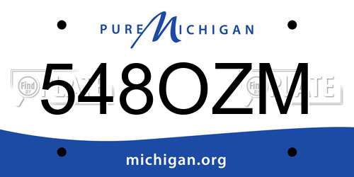 548OZM Michigan License Plate