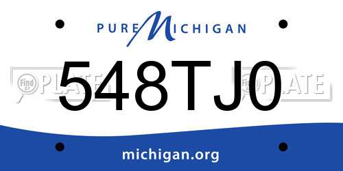 548TJ0 Michigan License Plate