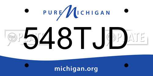 548TJD Michigan License Plate
