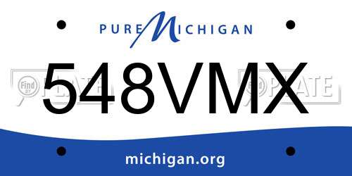 548VMX Michigan License Plate