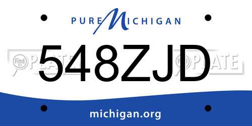 548ZJD Michigan License Plate
