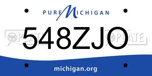 548ZJO Michigan License Plate