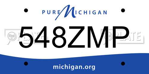 548ZMP Michigan License Plate