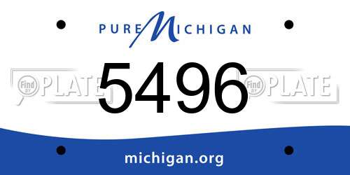 5496 Michigan License Plate