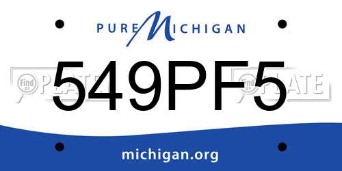 549PF5 Michigan License Plate