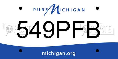 549PFB Michigan License Plate