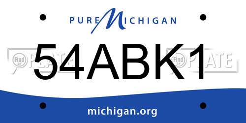 54ABK1 Michigan License Plate
