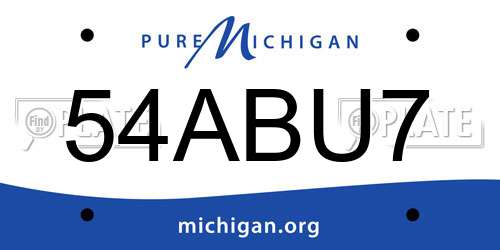 54ABU7 Michigan License Plate