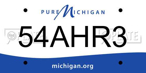 54AHR3 Michigan License Plate