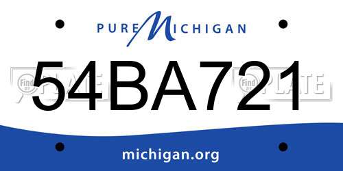 54BA721 Michigan License Plate