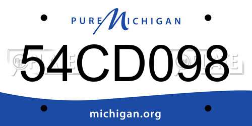 54CD098 Michigan License Plate