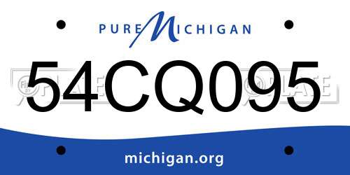 54CQ095 Michigan License Plate