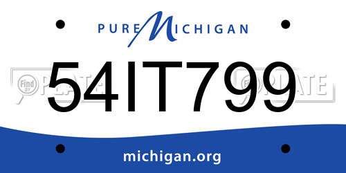 54IT799 Michigan License Plate