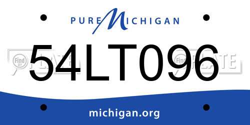 54LT096 Michigan License Plate