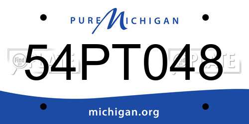 54PT048 Michigan License Plate