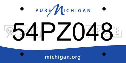 54PZ048 Michigan License Plate