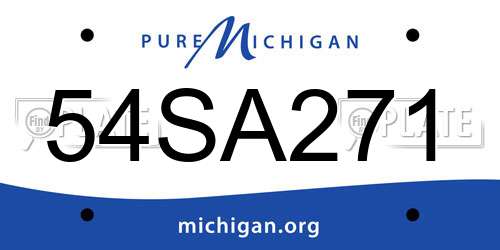 54SA271 Michigan License Plate