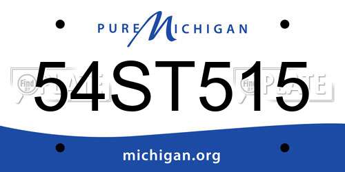 54ST515 Michigan License Plate