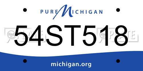 54ST518 Michigan License Plate