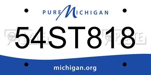54ST818 Michigan License Plate