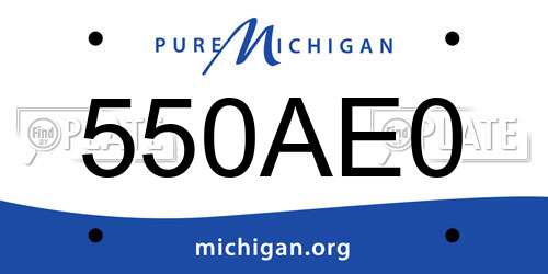 550AE0 Michigan License Plate