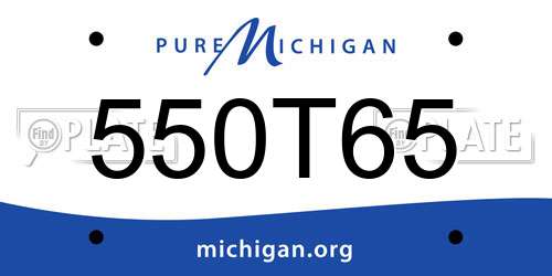 550T65 Michigan License Plate