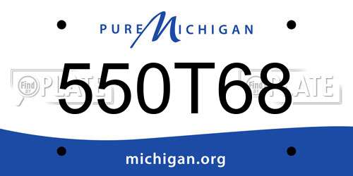 550T68 Michigan License Plate