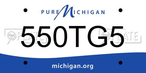 550TG5 Michigan License Plate