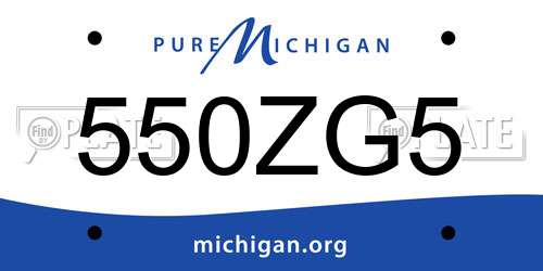 550ZG5 Michigan License Plate