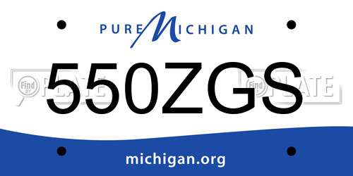 550ZGS Michigan License Plate