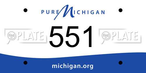 551 Michigan License Plate