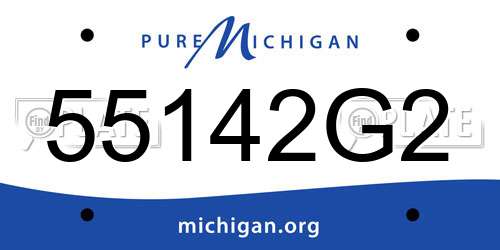 55142G2 Michigan License Plate