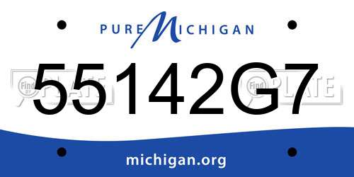55142G7 Michigan License Plate