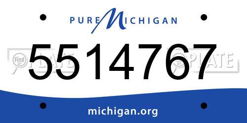 5514767 Michigan License Plate
