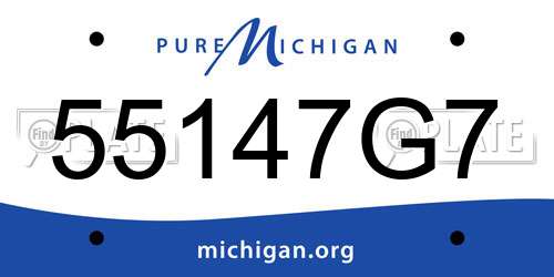 55147G7 Michigan License Plate