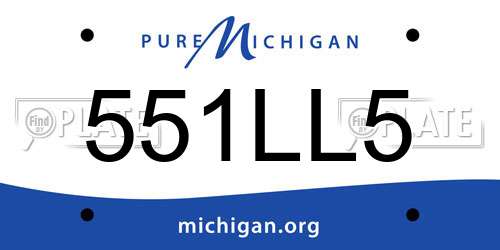 551LL5 Michigan License Plate