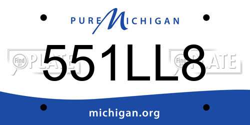 551LL8 Michigan License Plate