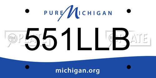551LLB Michigan License Plate