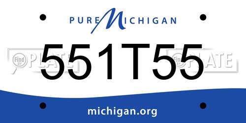 551T55 Michigan License Plate