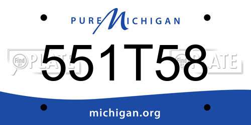 551T58 Michigan License Plate