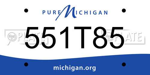 551T85 Michigan License Plate