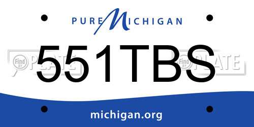 551TBS Michigan License Plate