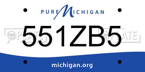 551ZB5 Michigan License Plate