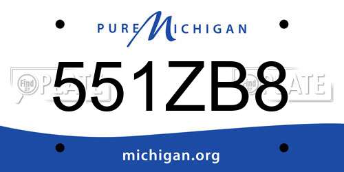 551ZB8 Michigan License Plate