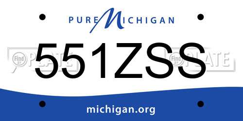 551ZSS Michigan License Plate