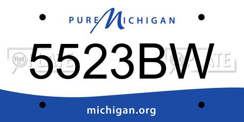 5523BW Michigan License Plate