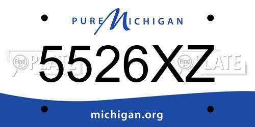 5526XZ Michigan License Plate