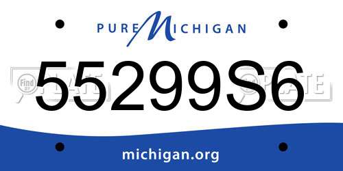 55299S6 Michigan License Plate