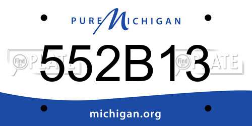 552B13 Michigan License Plate